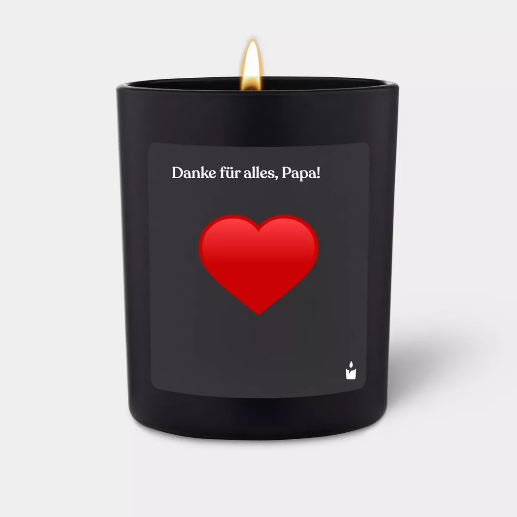 CandleHand - Duftkerze Woody Danke für alles, Papa!, 7X8X7CM, Schwarz