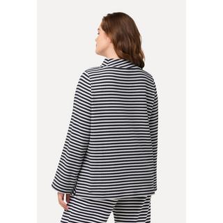 Ulla Popken Sweatshirt Strukturringel Stehkragen Langarm  