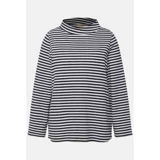 Ulla Popken Sweatshirt Strukturringel Stehkragen Langarm  
