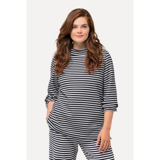 Ulla Popken Sweatshirt Strukturringel Stehkragen Langarm  