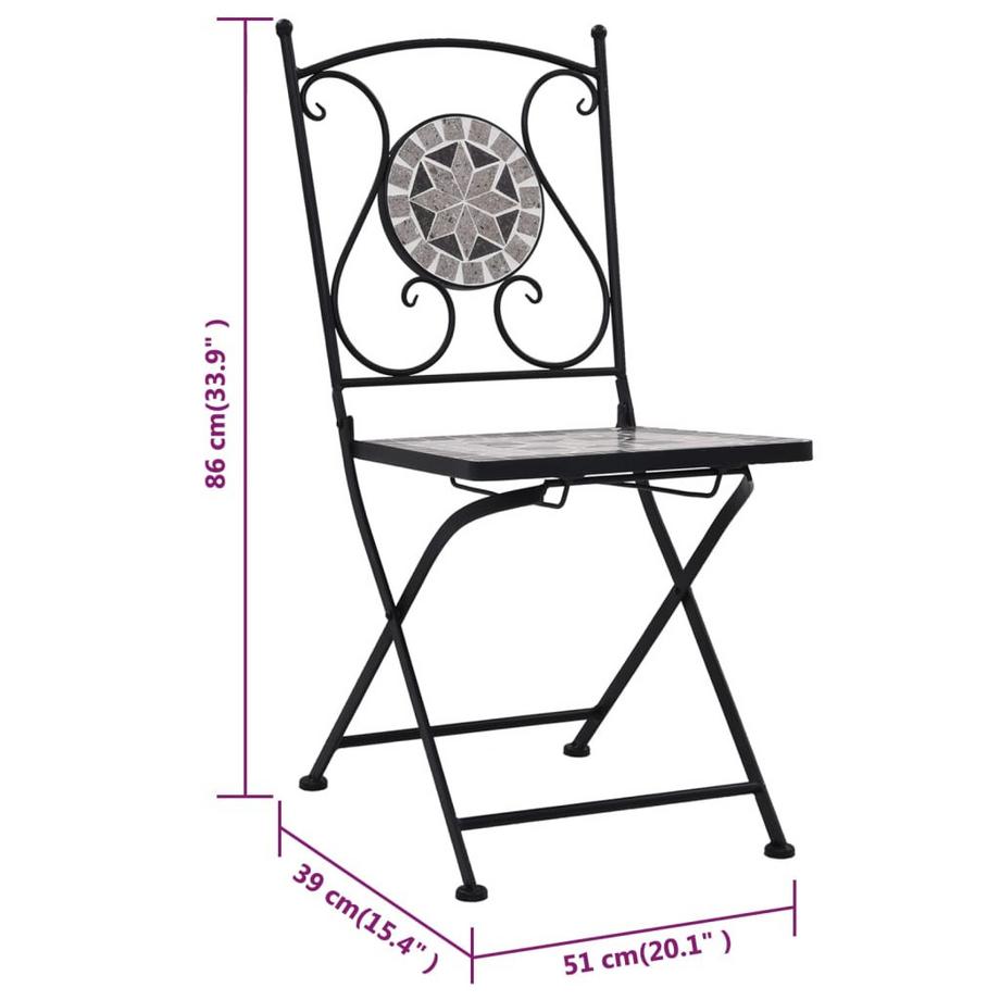 VidaXL Chaise de jardin céramique  