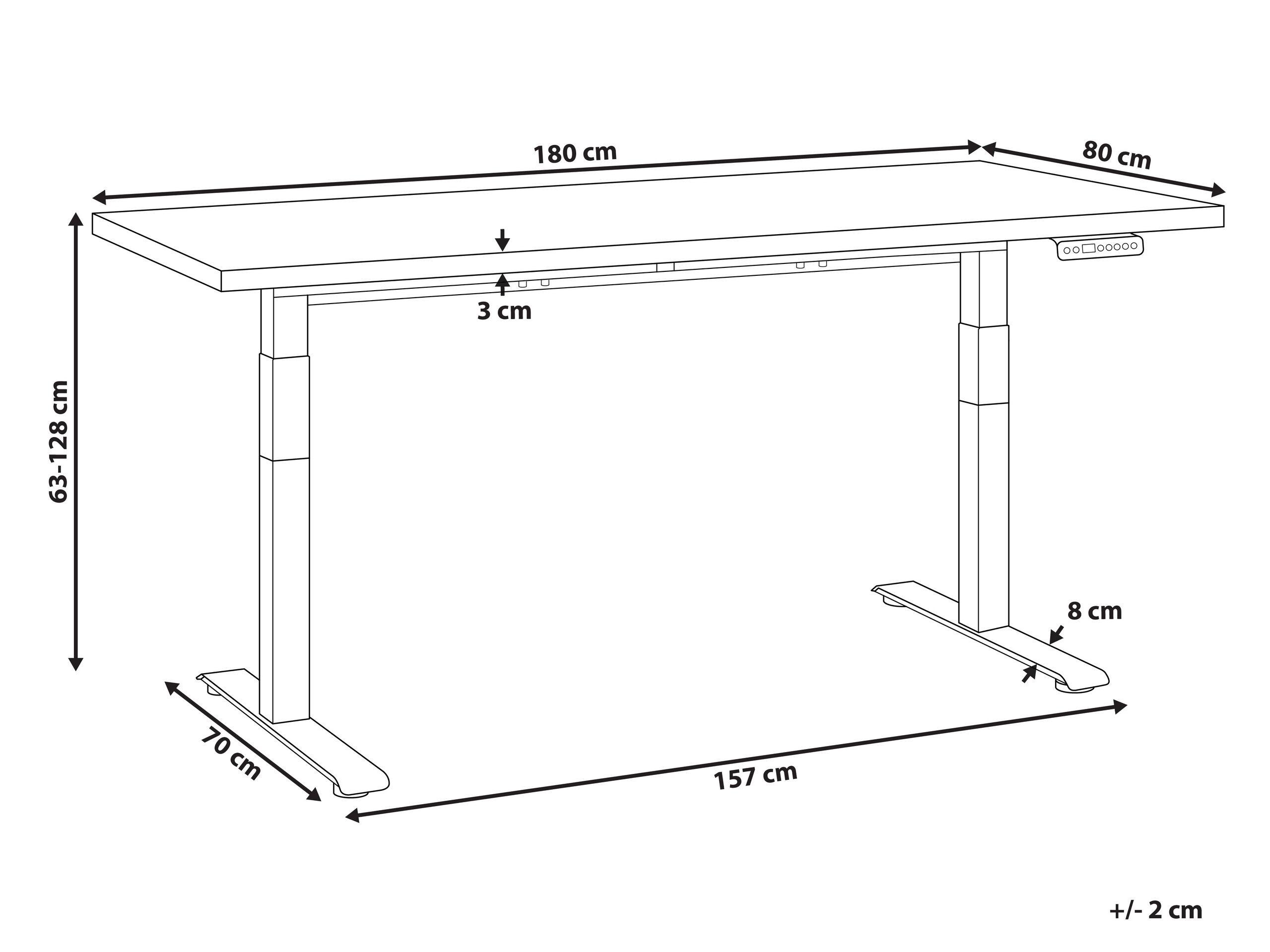 Beliani Verstellbarer Schreibtisch aus Faserplatte Modern DESTINES  