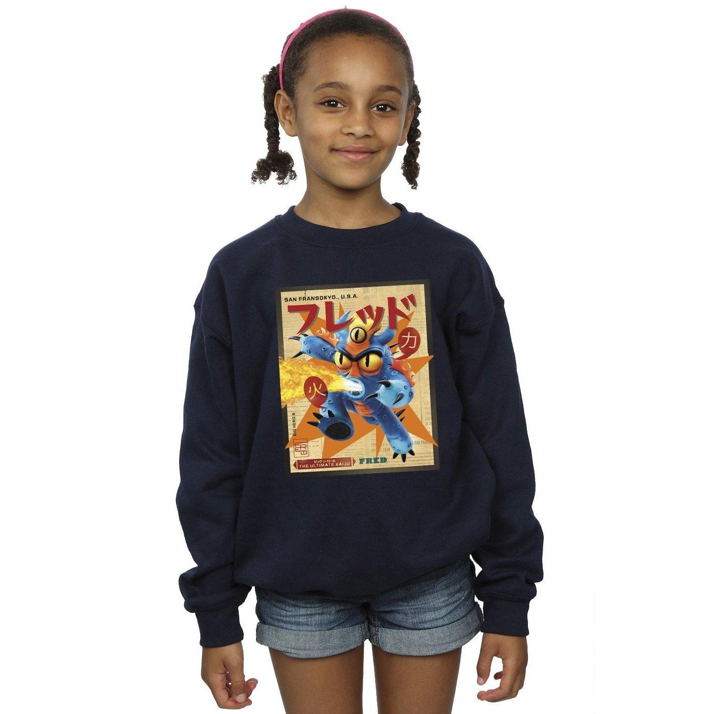 Disney  Big Hero 6 Baymax Fred Newspaper Sweatshirt 