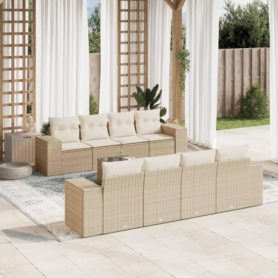 VidaXL set divano da giardino Polirattan  