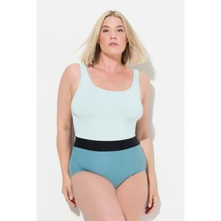 Ulla Popken Glitzer Colorblock Badeanzug ohne Softcups Recycelt  