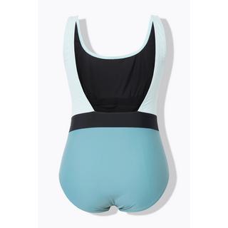 Ulla Popken Glitzer Colorblock Badeanzug ohne Softcups Recycelt  