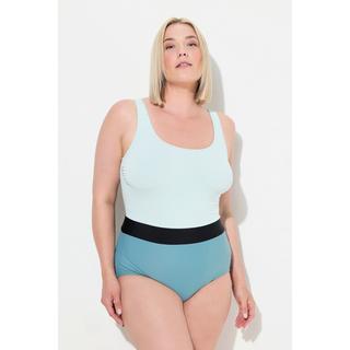 Ulla Popken Glitzer Colorblock Badeanzug ohne Softcups Recycelt  