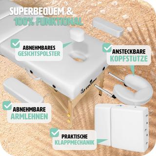 Tectake 3 Zonen Massageliege Somwang mit 7,5cm Polsterung und Holzgestell  