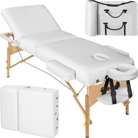 Tectake 3 Zonen Massageliege Somwang mit 7,5cm Polsterung und Holzgestell  