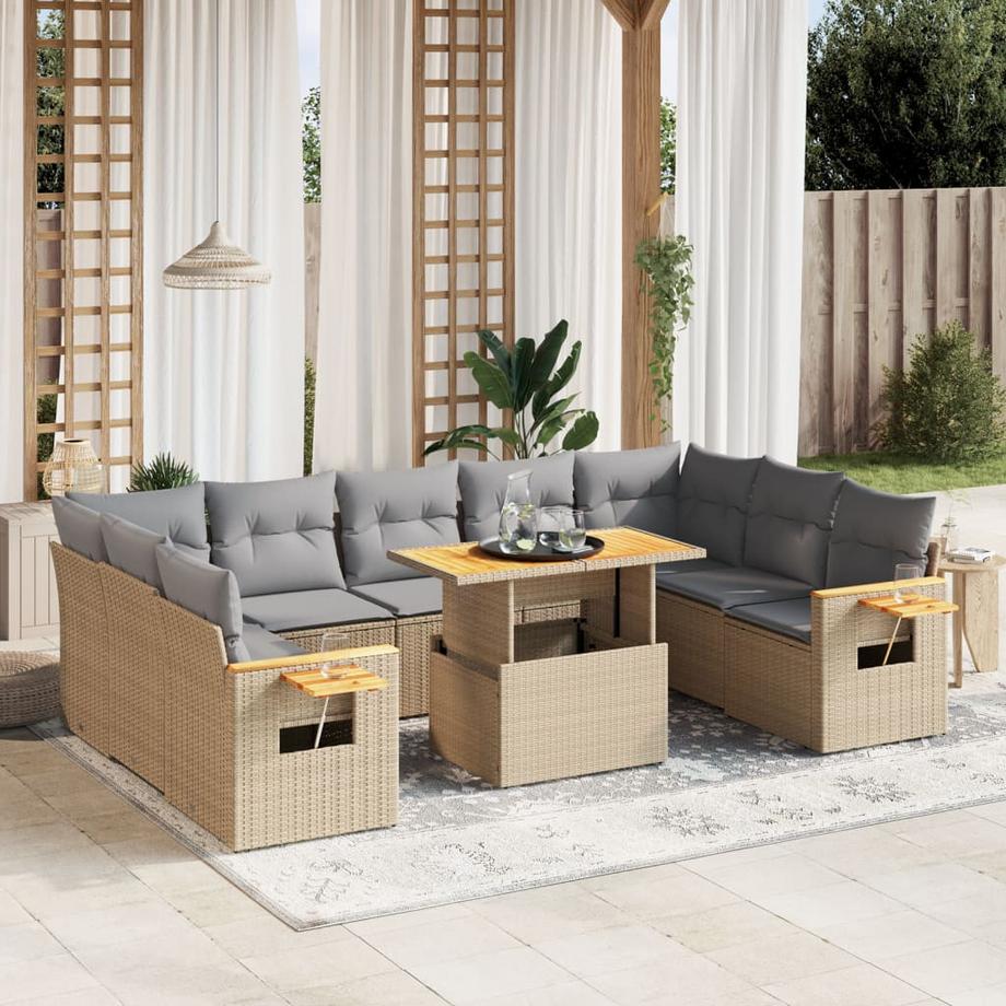 VidaXL set divano da giardino Polirattan  