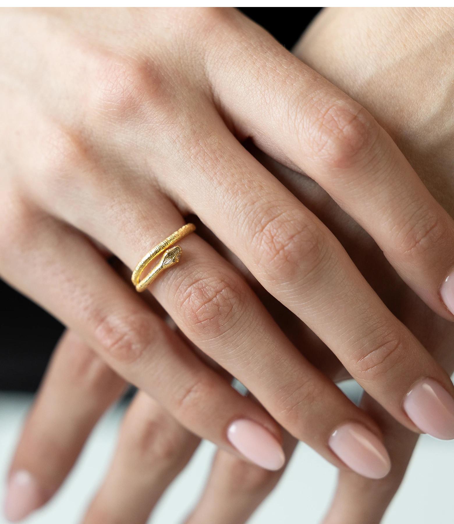 PHANTASYA  Snake Ring 2152 Plaqué or 