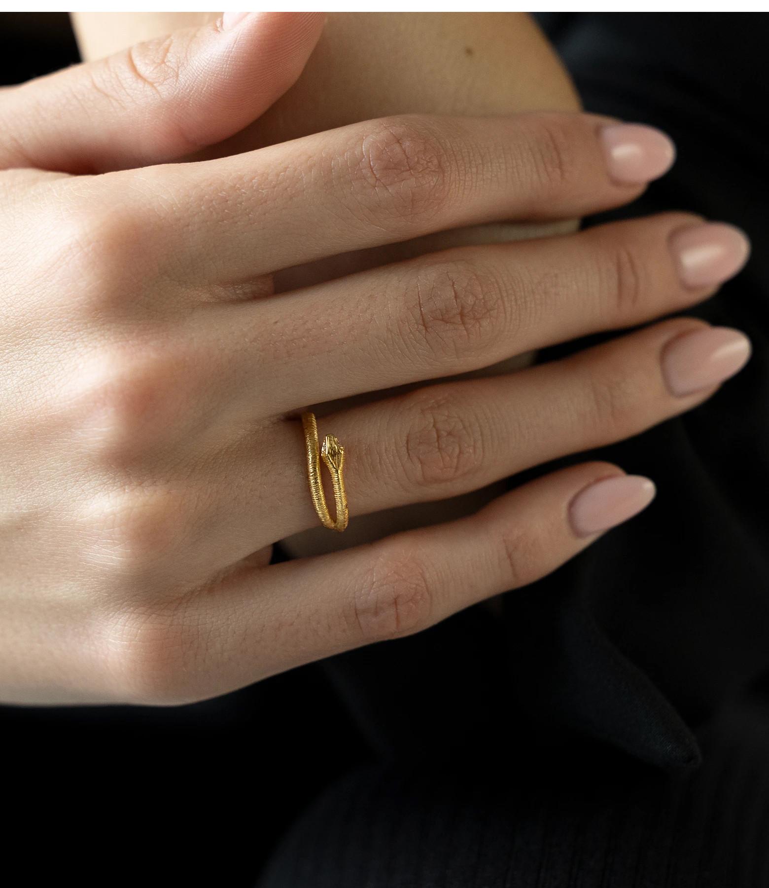 PHANTASYA  Snake Ring 2152 Plaqué or 