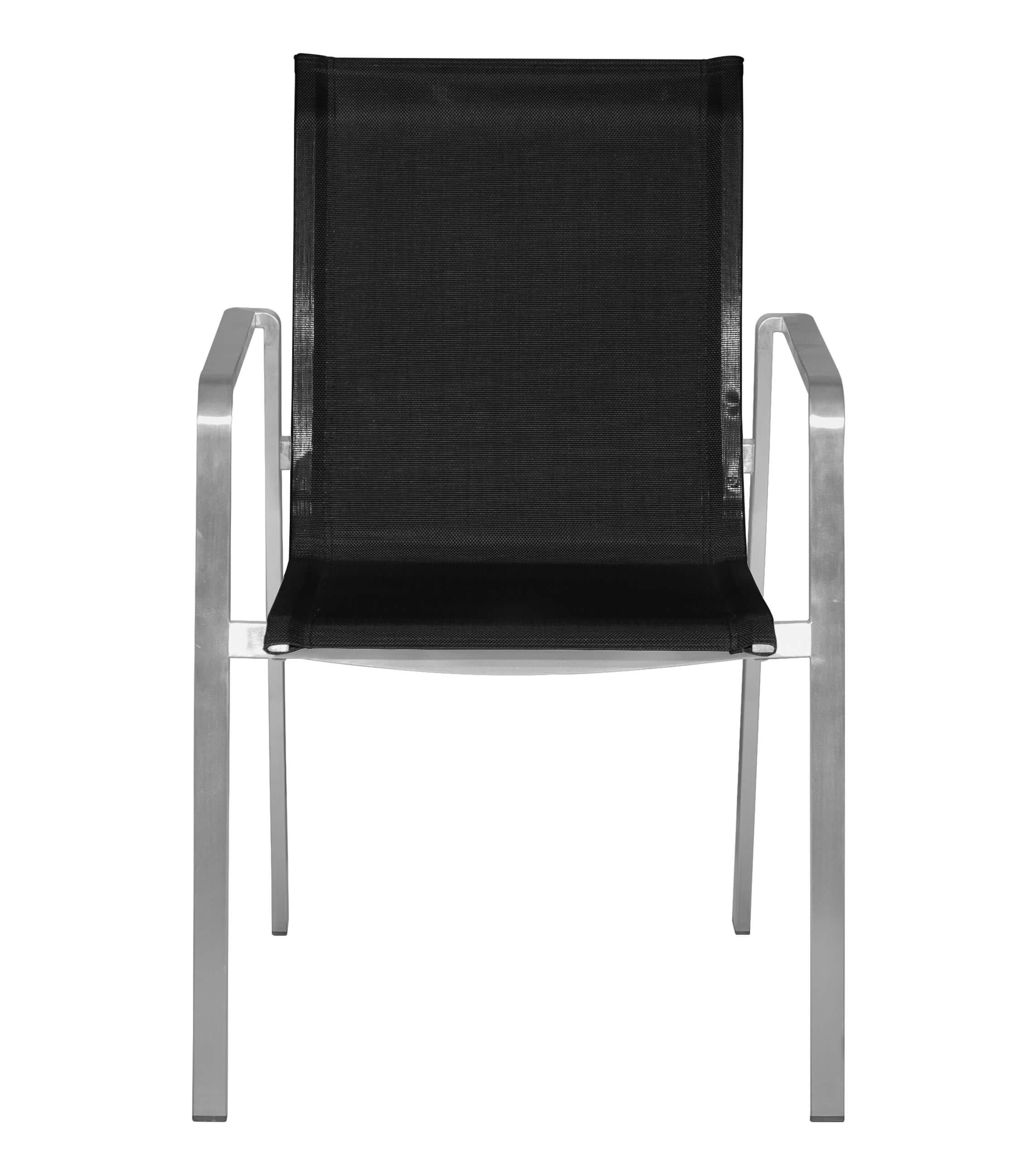 mutoni Sedia da giardino Sofia acciaio inox nero  