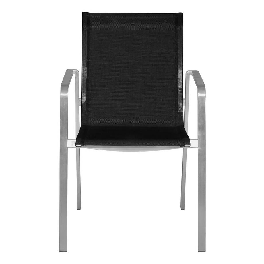 mutoni Chaise de jardin Sofia acier inoxydable noir  