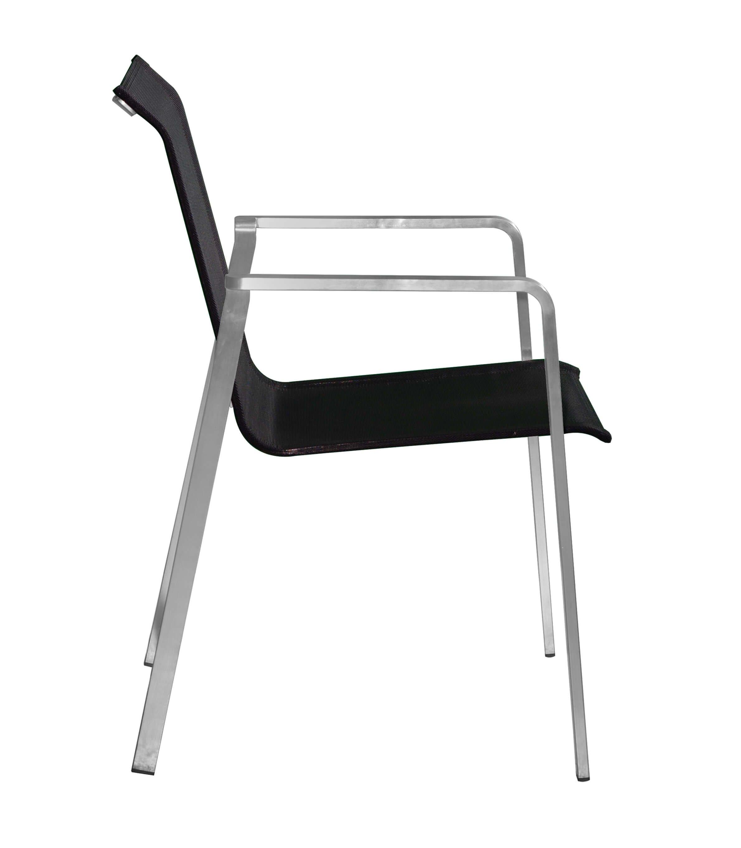 mutoni Sedia da giardino Sofia acciaio inox nero  