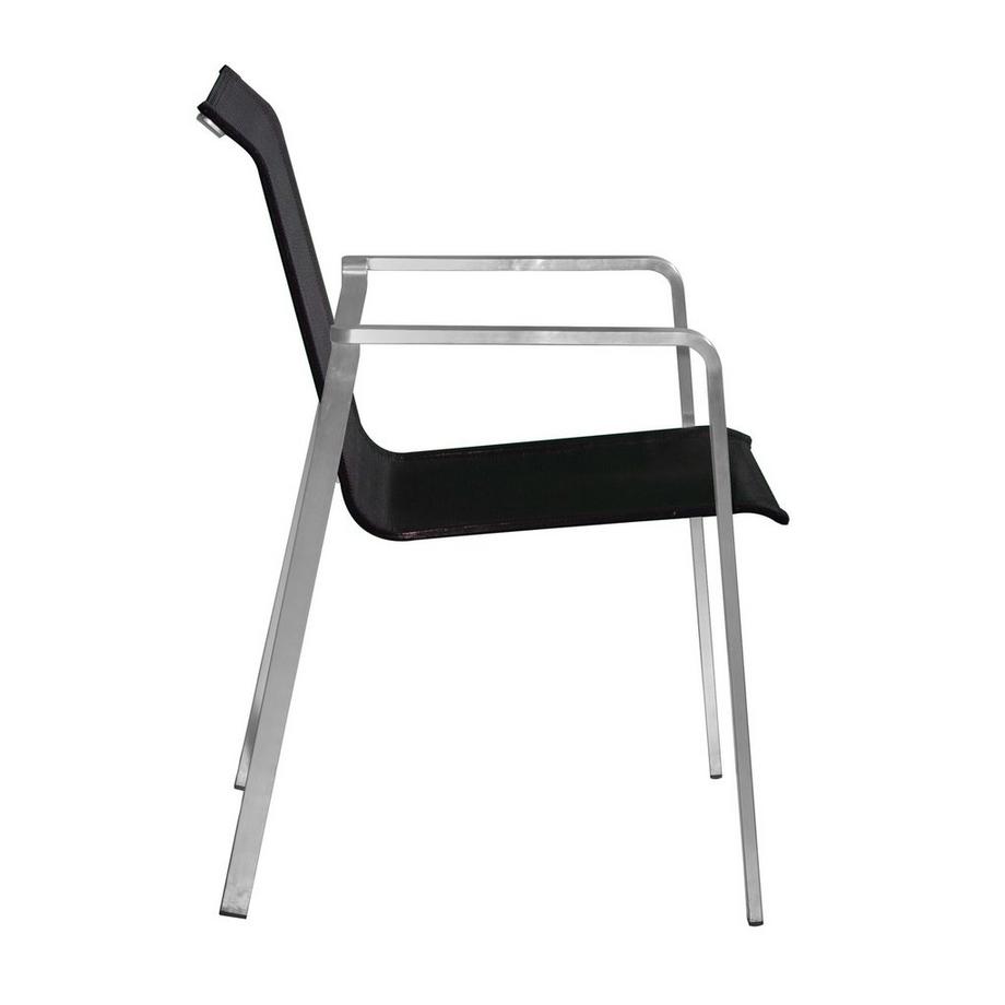 mutoni Chaise de jardin Sofia acier inoxydable noir  