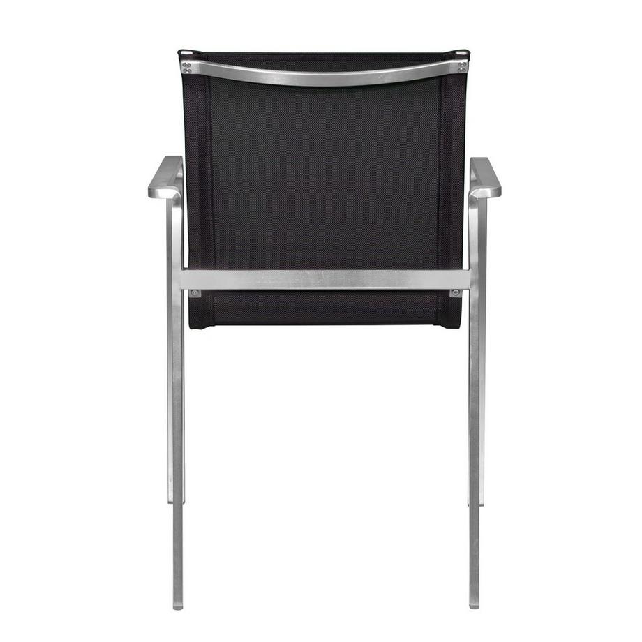 mutoni Chaise de jardin Sofia acier inoxydable noir  