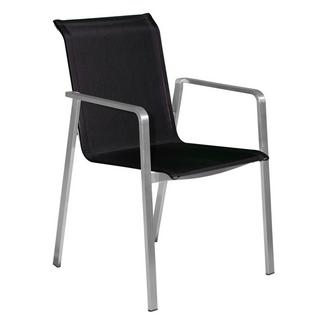 mutoni Sedia da giardino Sofia acciaio inox nero  