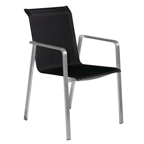 mutoni Sedia da giardino Sofia acciaio inox nero  