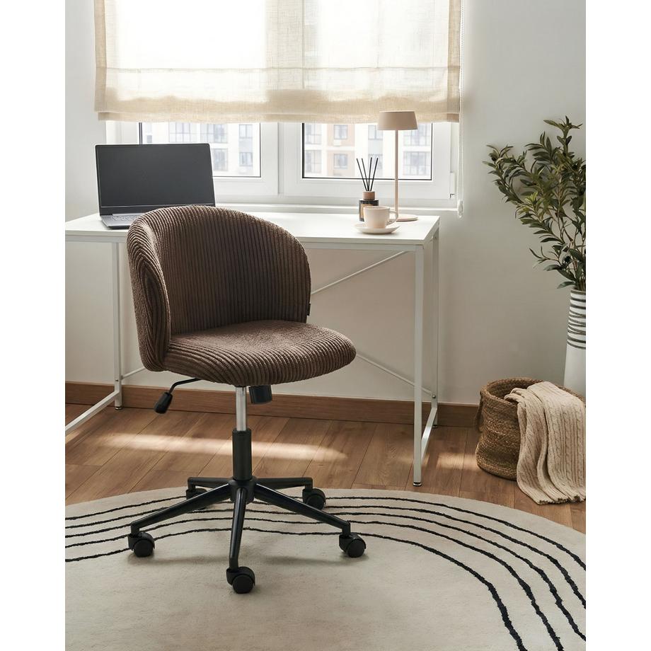 Beliani Chaise de bureau en Velours côtelé Moderne MILES  