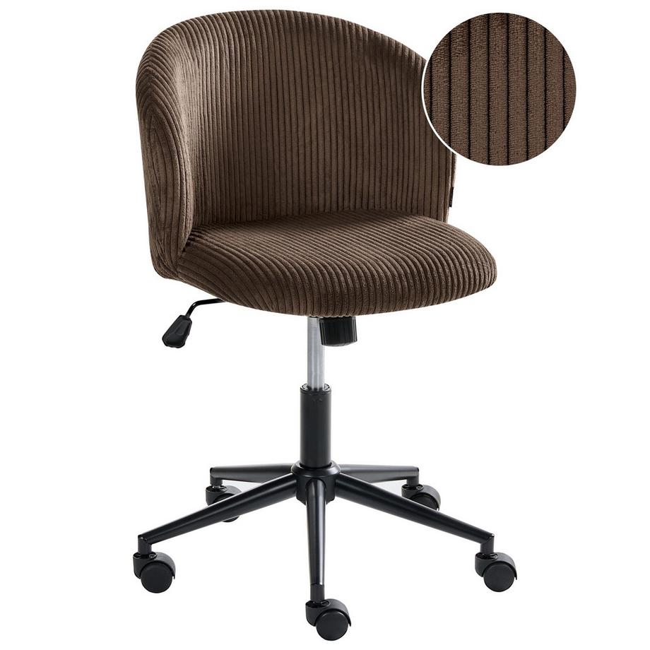 Chaise de bureau en Velours côtelé Moderne MILES