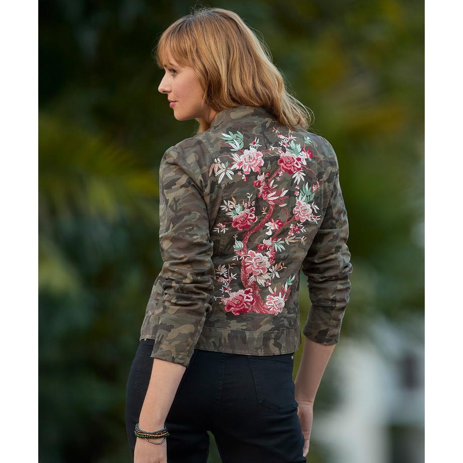 Joe Browns Camo Blumen Bestickte Jacke  