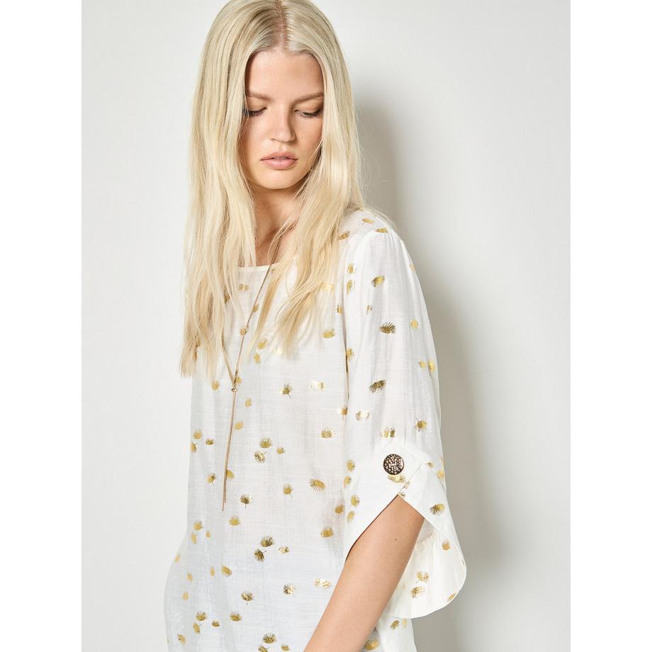 APRICOT Oversize Oberteil mit goldenem Fächerprint  
