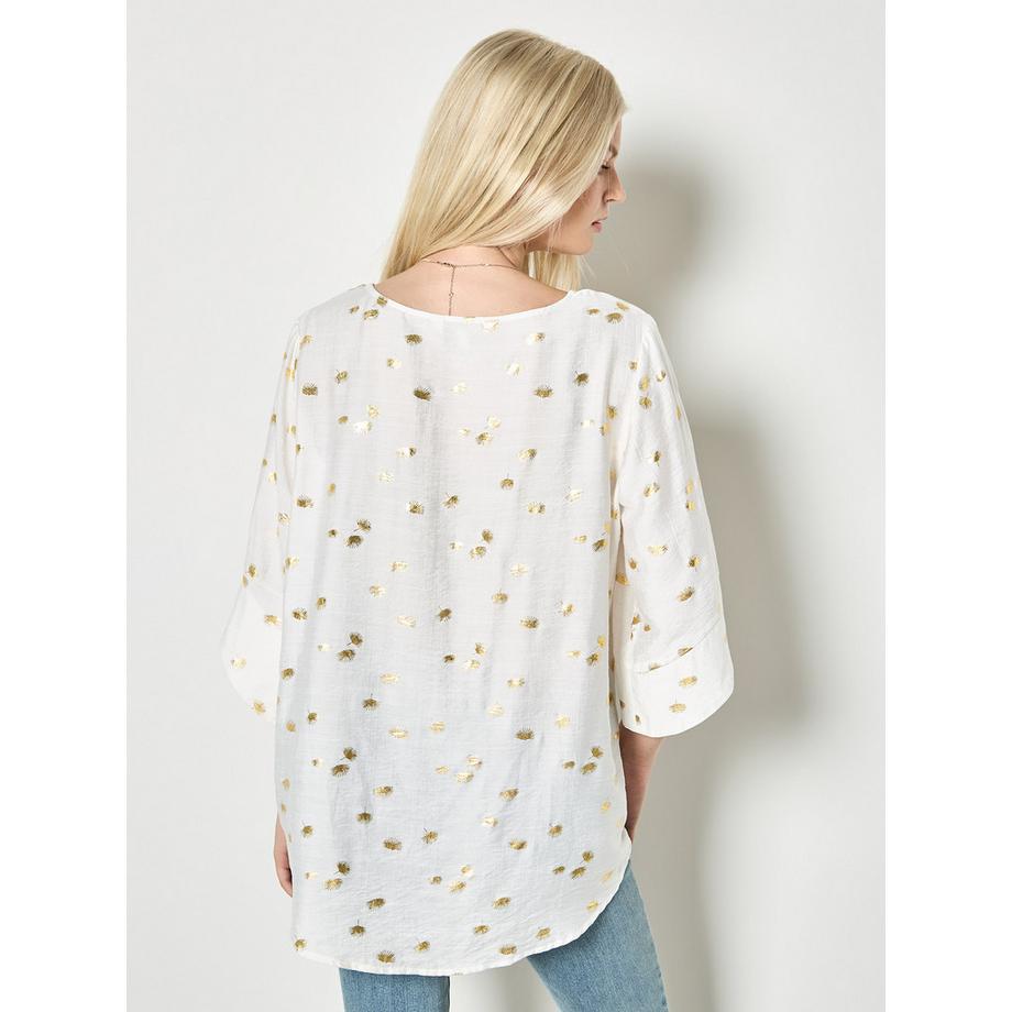 APRICOT Oversize Oberteil mit goldenem Fächerprint  