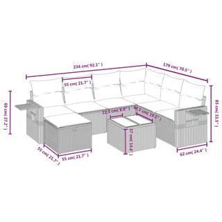 VidaXL Garten sofagarnitur poly-rattan  