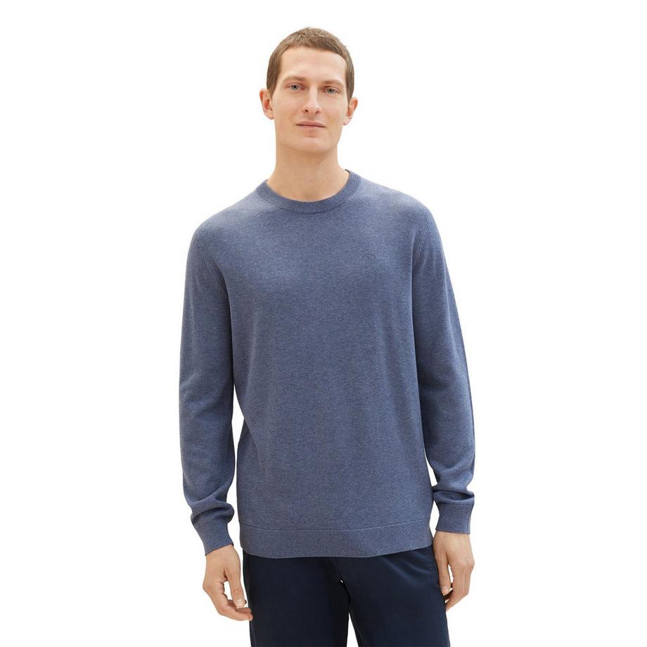 TOM TAILOR Pull col rond coupe regular  