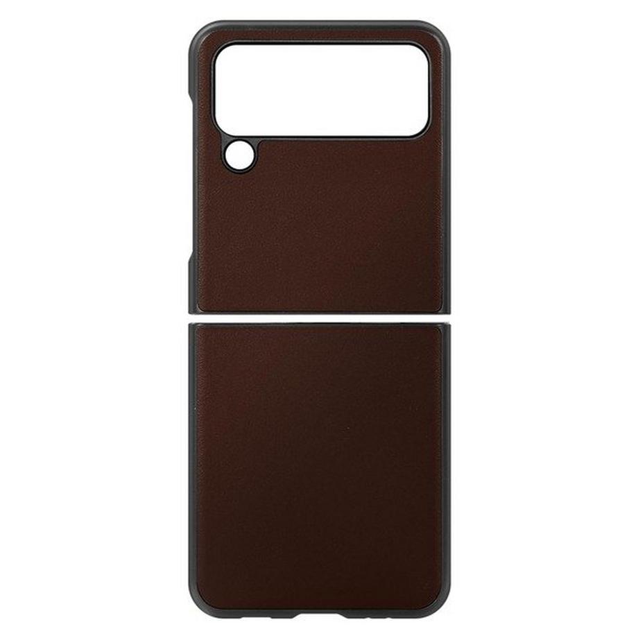 Avizar  Coque Samsung Z Flip 4 Cuir Marron 