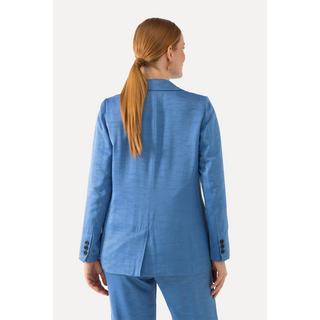 Ulla Popken  Blazer en tissu texturé avec col à revers, fermeture à bouton 