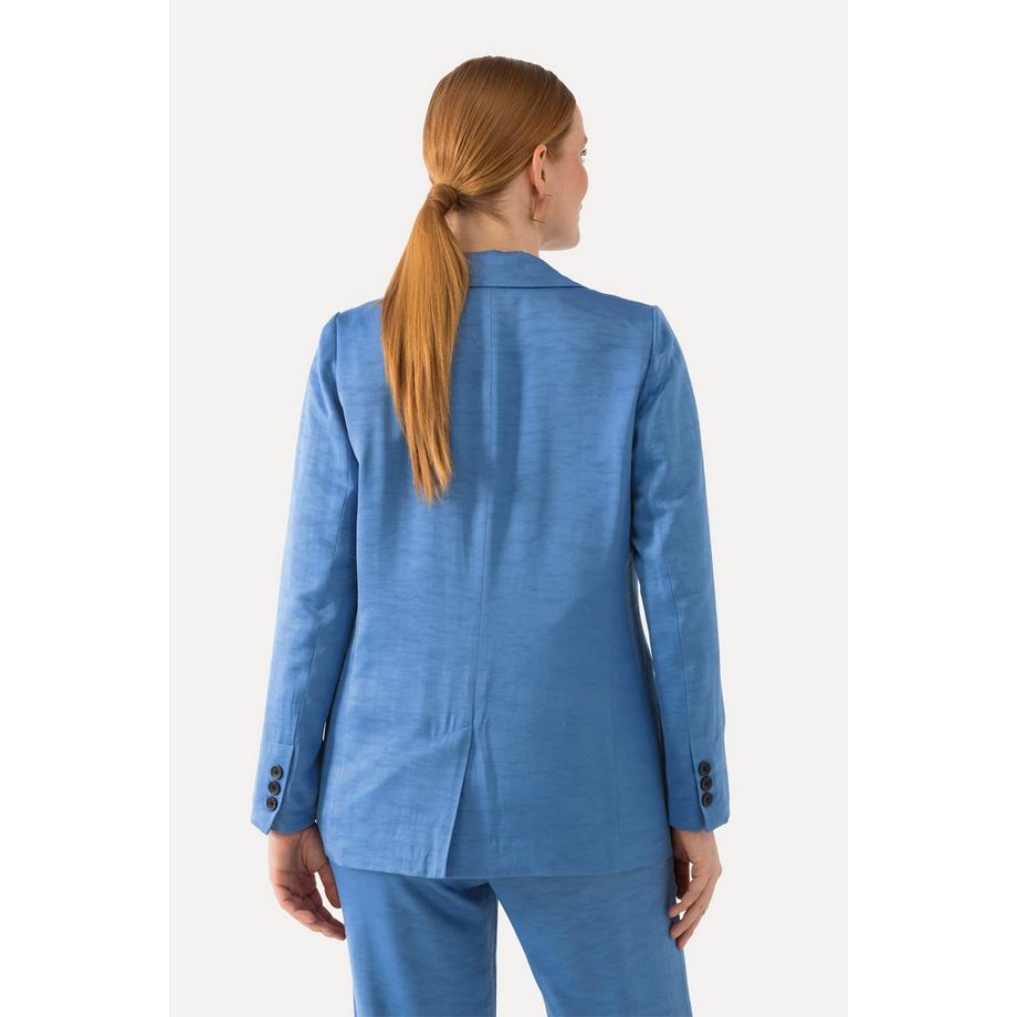 Ulla Popken Struktur Blazer Reverskragen Knopfverschluss  