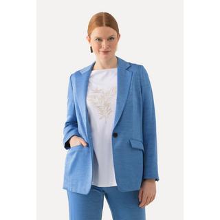 Ulla Popken  Blazer en tissu texturé avec col à revers, fermeture à bouton 