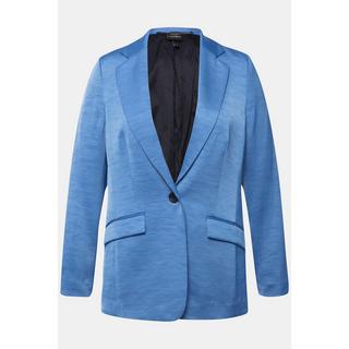 Ulla Popken  Blazer en tissu texturé avec col à revers, fermeture à bouton 