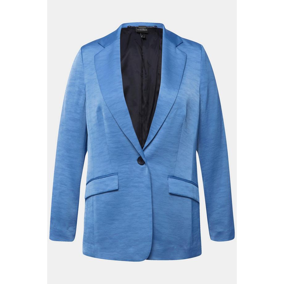 Ulla Popken Struktur Blazer Reverskragen Knopfverschluss  