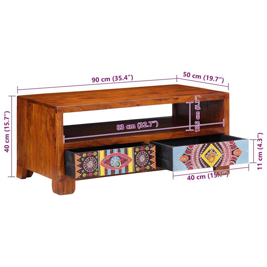 VidaXL tavolino Legno di acacia  