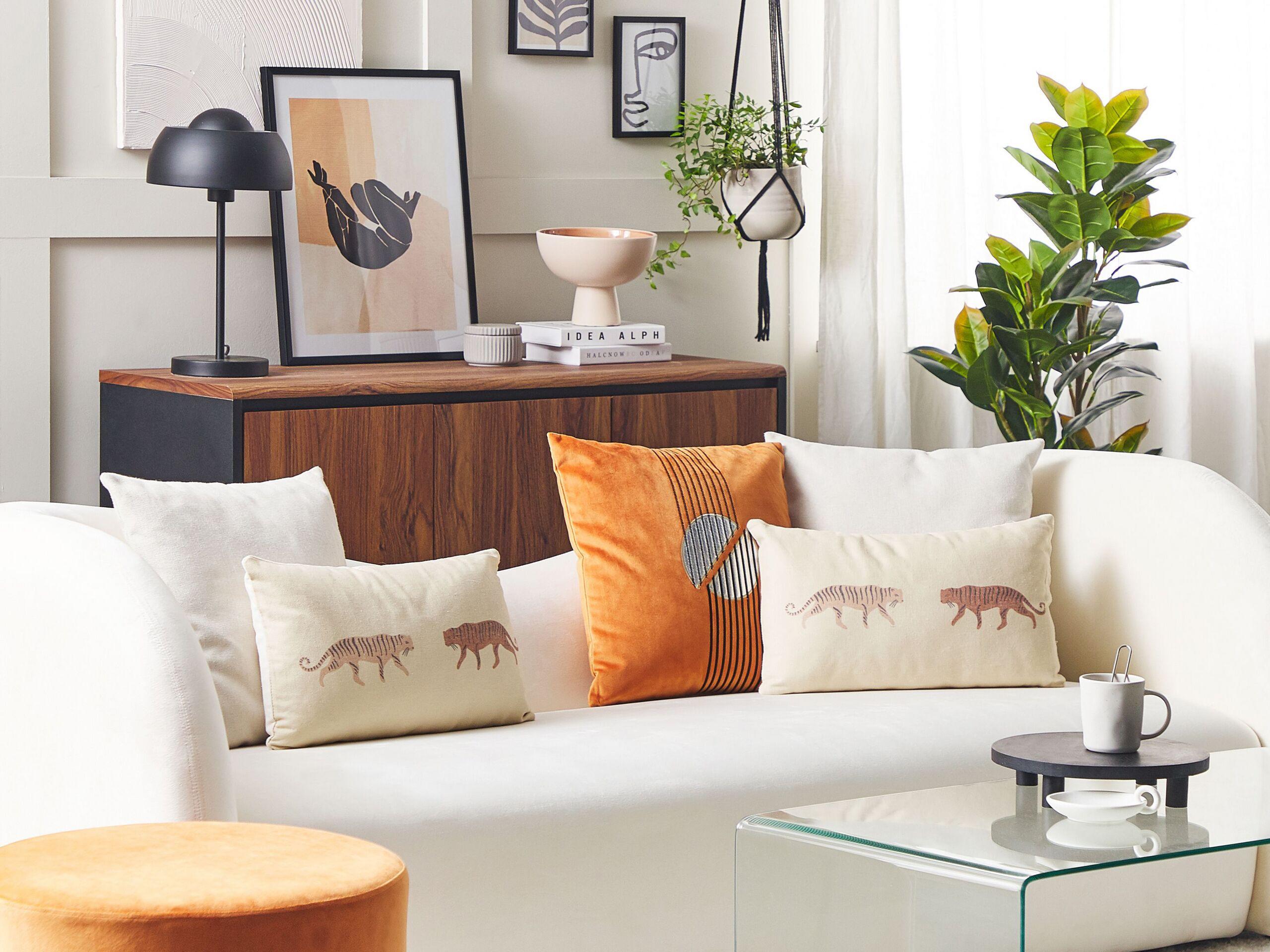 Beliani Dekokissen 2er Set aus Baumwolle Boho NIEREMBERGIA  