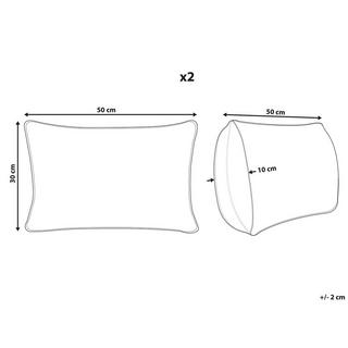 Beliani Dekokissen 2er Set aus Baumwolle Boho NIEREMBERGIA  