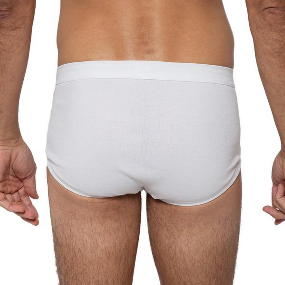 Ammann Confezione da 4 Slip Organic Cotton a Costine Fini con Apertura  