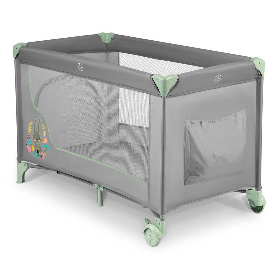 B2X  Lit parapluie pour enfant 125 x 65 x 78 cm RK-240 gris-menthe 