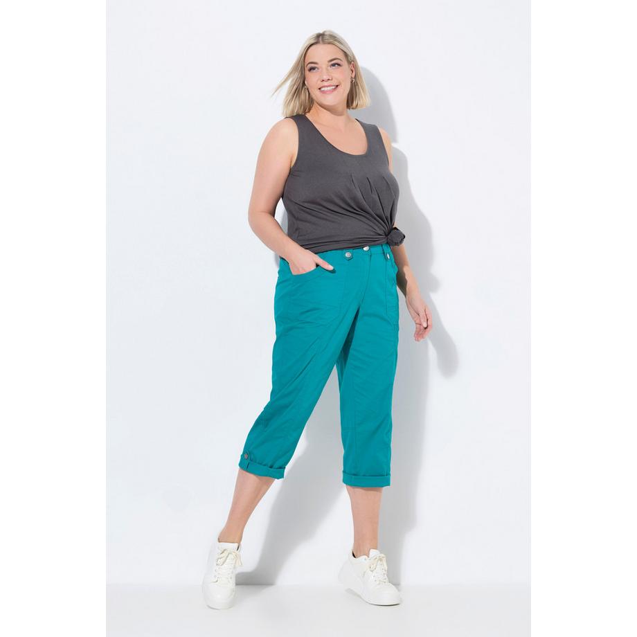 Ulla Popken Pantaloni cargo 7/8 con linguetta arrotolabile Vita comoda  