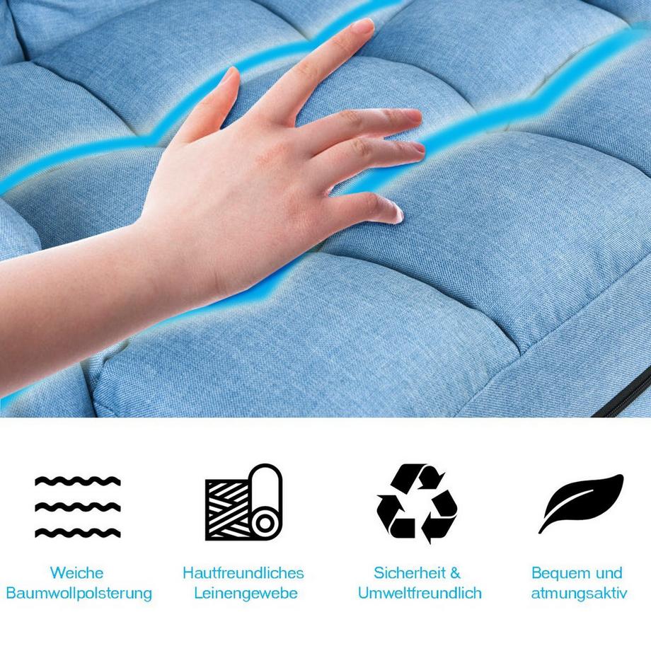 Northix Verstellbares Schlafsofa mit Armlehne  