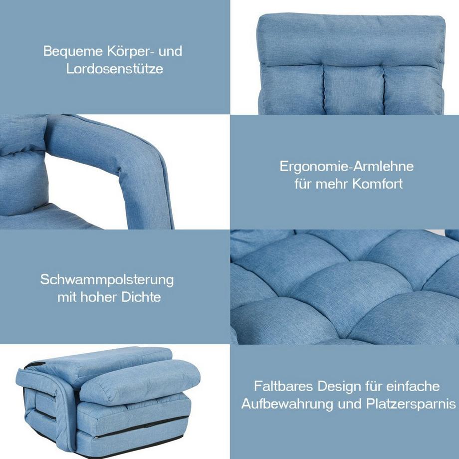 Northix Verstellbares Schlafsofa mit Armlehne  