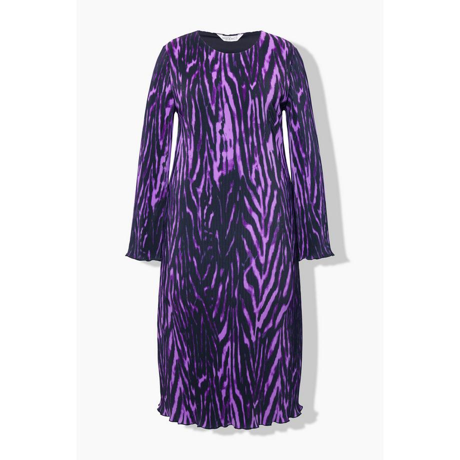 Studio Untold Robe Midi Plissée Slim Shape Imprimé All-over Manches Longues  