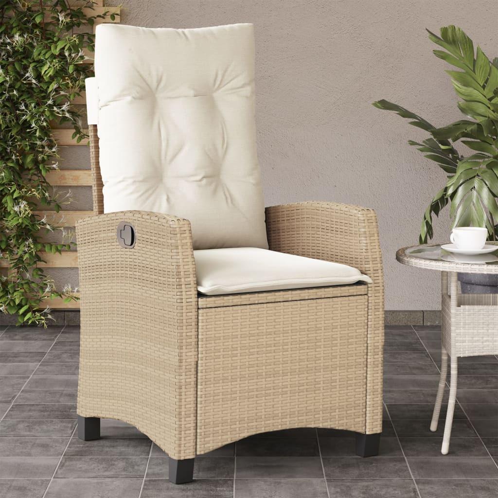 VidaXL Chaise de jardin inclinable rotin synthétique  