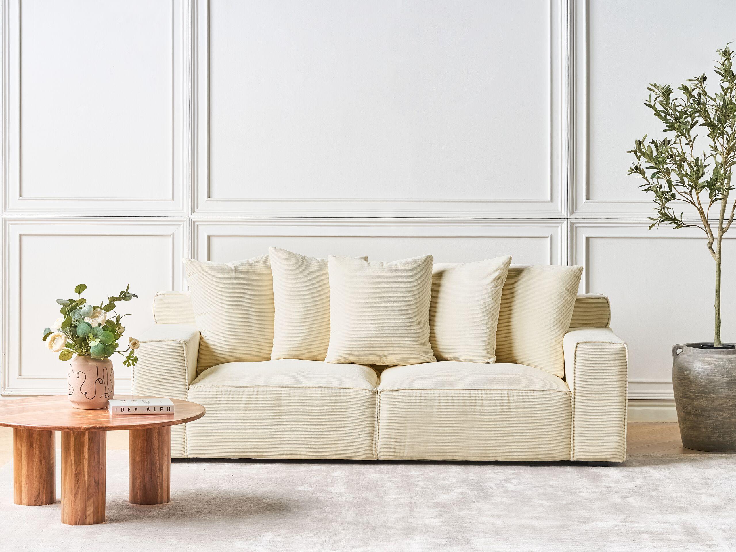 Beliani 3 Sitzer Sofa aus Cord Modern VISKAN  