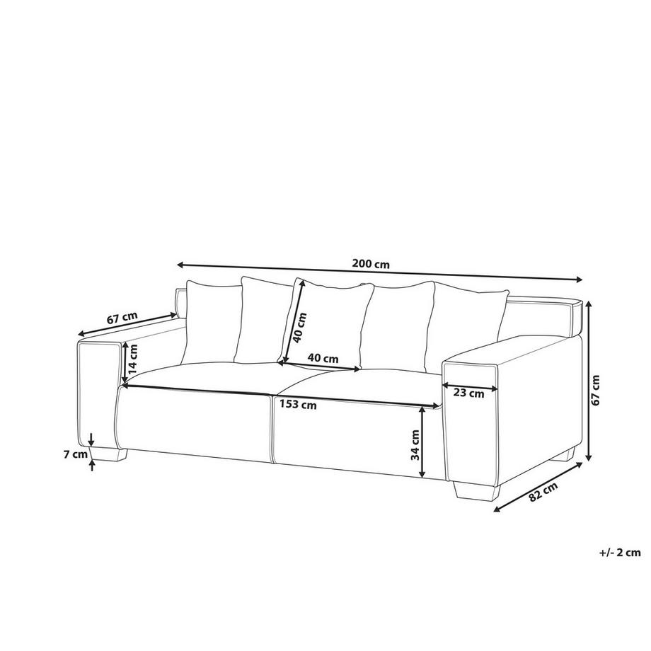 Beliani 3 Sitzer Sofa aus Cord Modern VISKAN  
