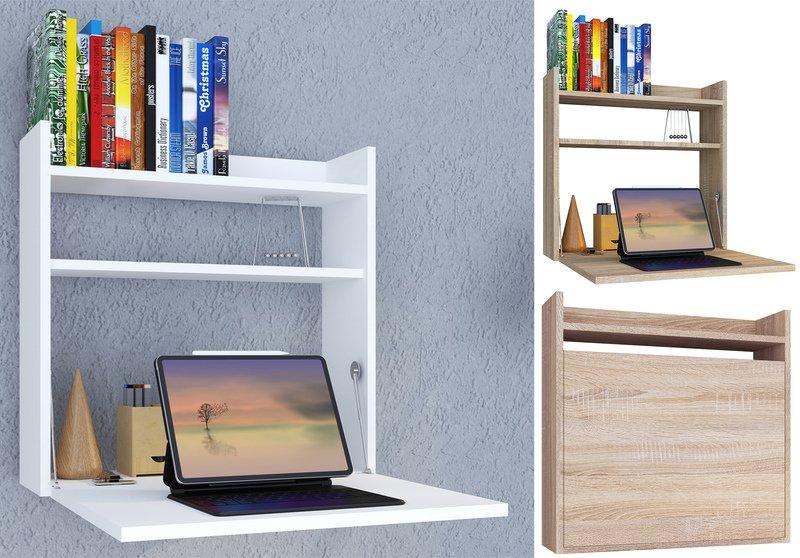 VCM Holz Hänge Klapp Schreibtisch Wandschreibtisch Computertisch Ablage Dralis  