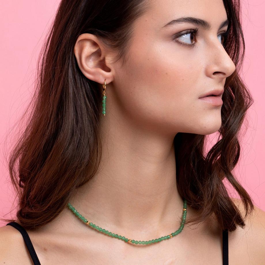 Balibay  Viola  Halskette mit Aventurin & Silber vergoldet 